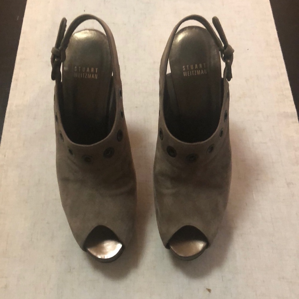 Stuart Weitzman Peeptoe leather heels